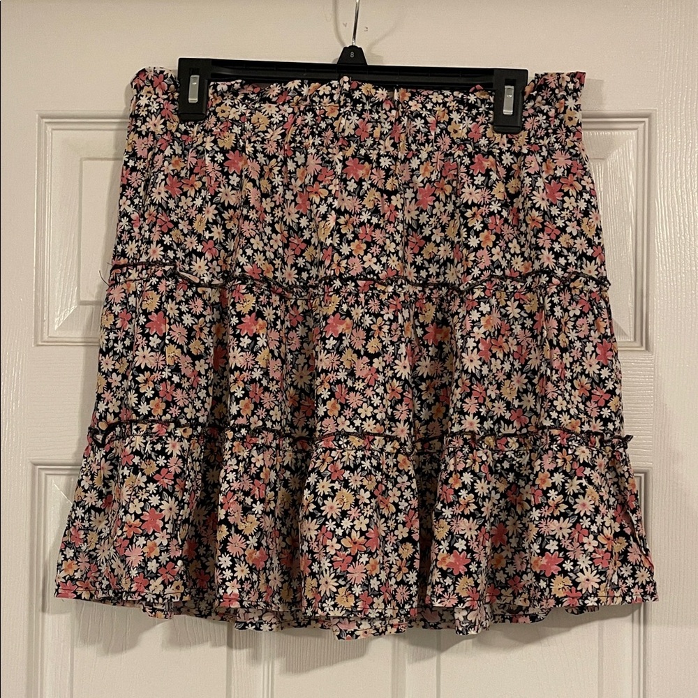 Wild Fable Floral Mini Skirt and top - Pink, White, Black